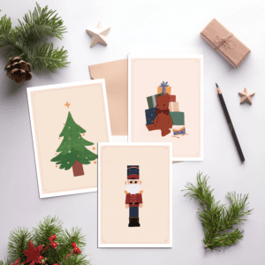 Zestaw 3 kartek Bożonarodzeniowych - jasny