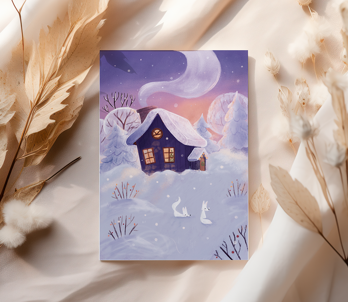 Zimowy domek - Kartka - obrazek 2