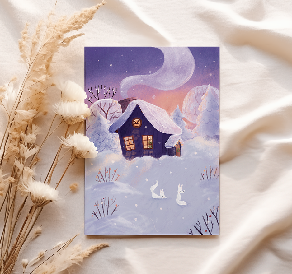 Zimowy domek - Kartka - obrazek 3