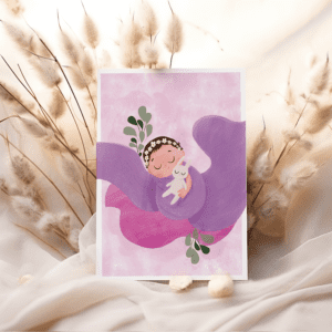 Kartka na narodziny dziecka, chrzest - Wrzos