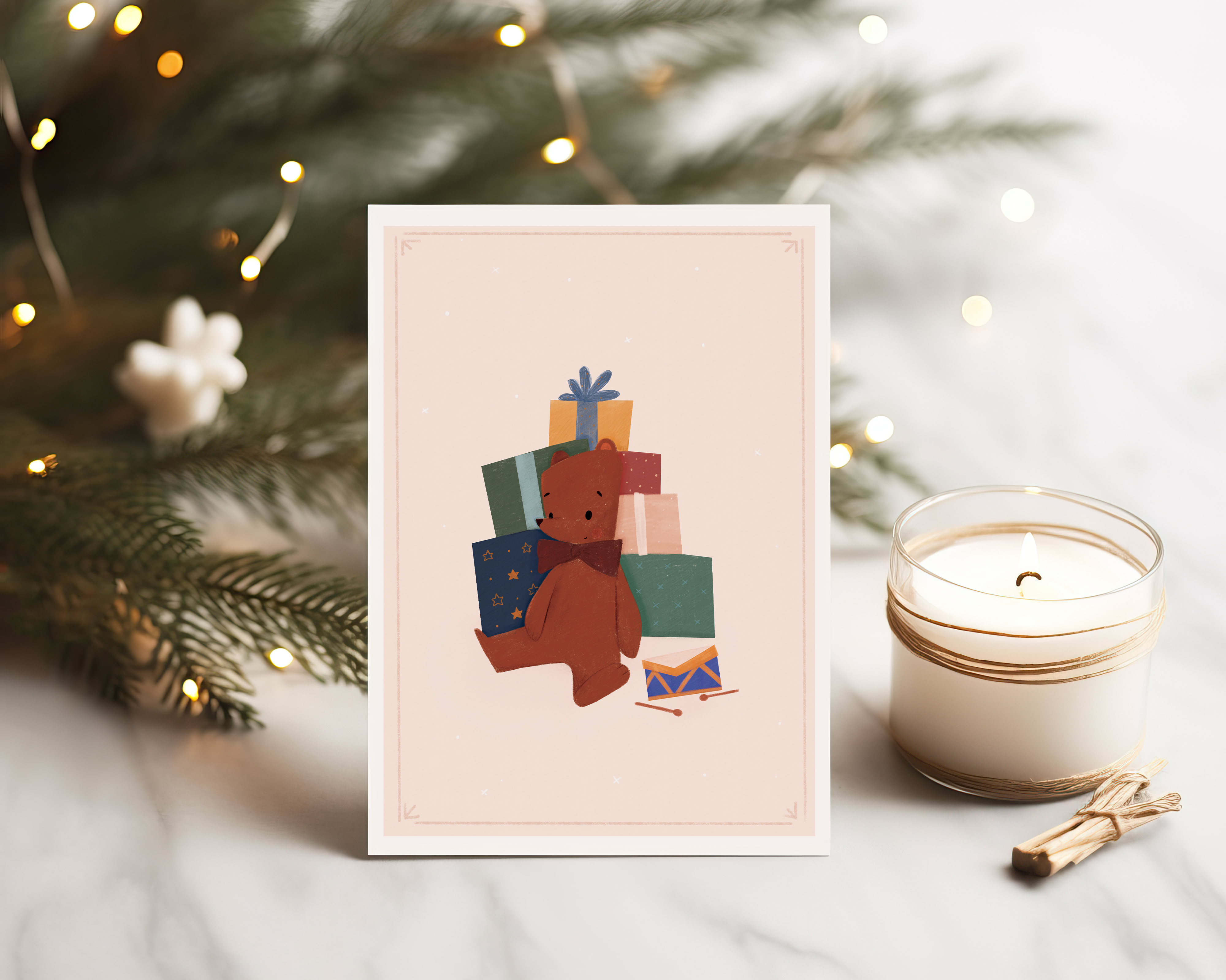 Zestaw 3 kartek Bożonarodzeniowych - jasny - obrazek 3