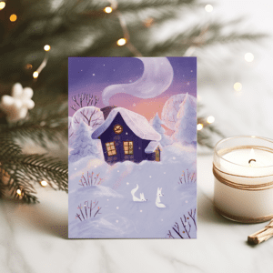Zimowy domek - Kartka