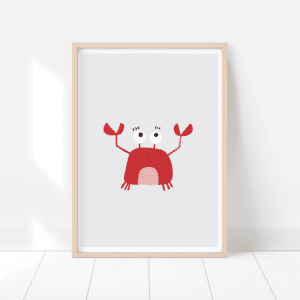 Krab na niebieskim tle - plakat