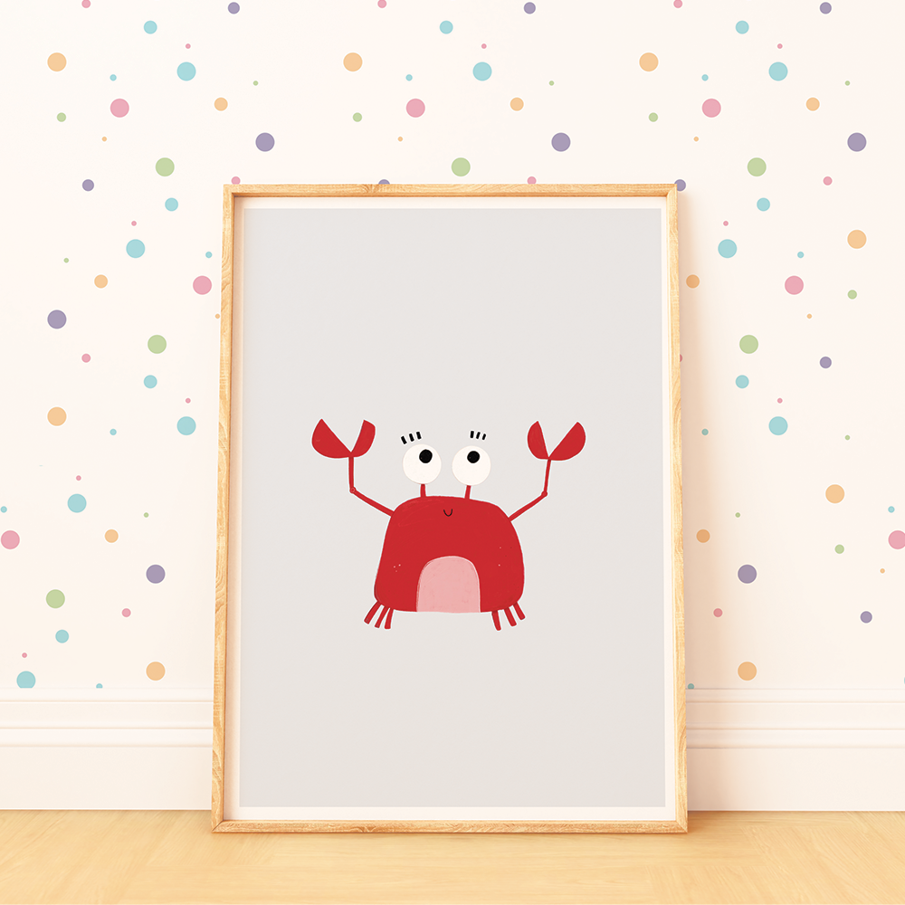 Krab na niebieskim tle - plakat - obrazek 2